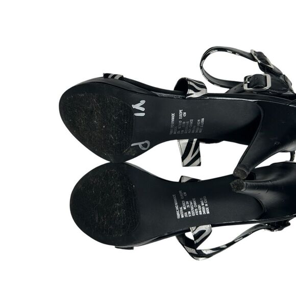 Apostrophe Black and White Zebra Print Strappy Heels Size 9.5 - Picture 9 of 13